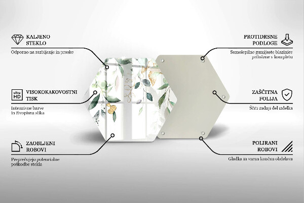 Deska szklana do kuchni Akwarelowe liście