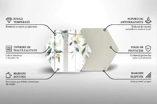 Deska szklana do kuchni Akwarelowe liście