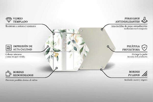 Deska szklana do kuchni Akwarelowe liście