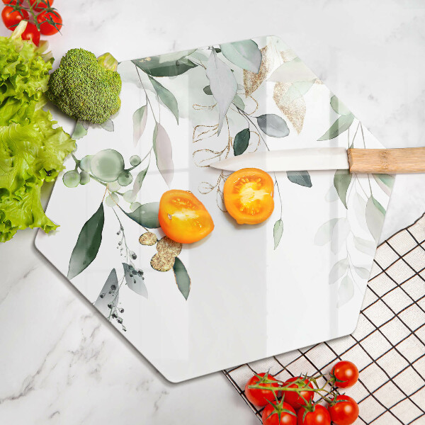 Deska szklana do kuchni Akwarelowe liście