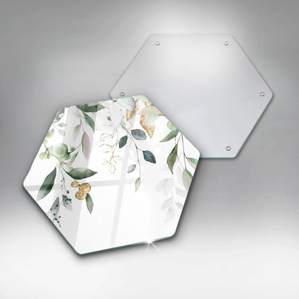 Deska szklana do kuchni Akwarelowe liście