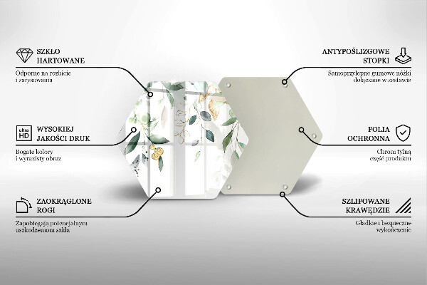 Deska szklana do kuchni Akwarelowe liście