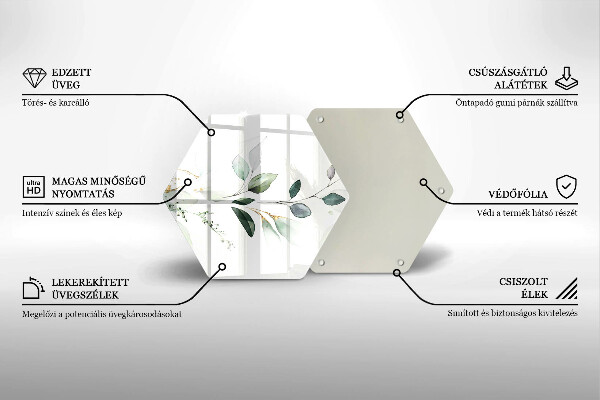 Deska szklana do kuchni Akwarelowe liście