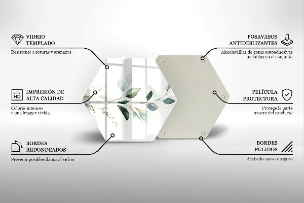 Deska szklana do kuchni Akwarelowe liście