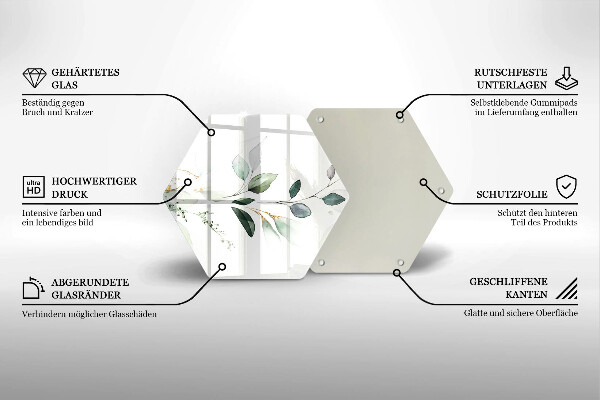 Deska szklana do kuchni Akwarelowe liście