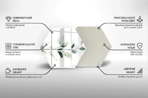 Deska szklana do kuchni Akwarelowe liście