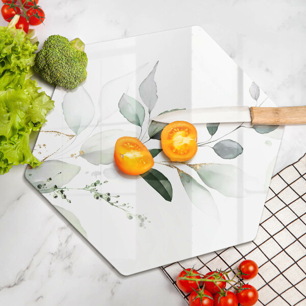 Deska szklana do kuchni Akwarelowe liście