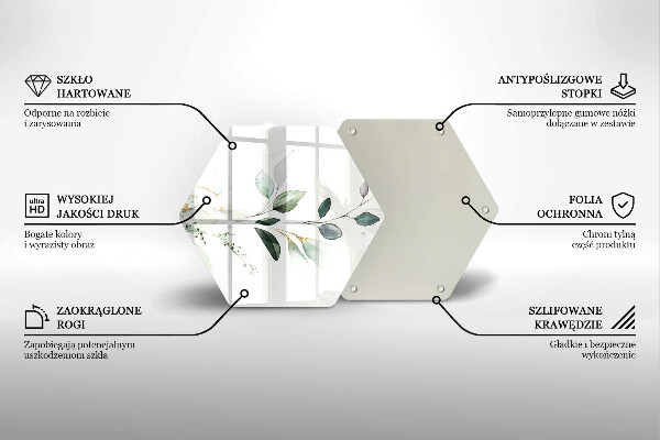 Deska szklana do kuchni Akwarelowe liście