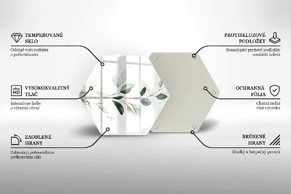 Deska szklana do kuchni Akwarelowe liście