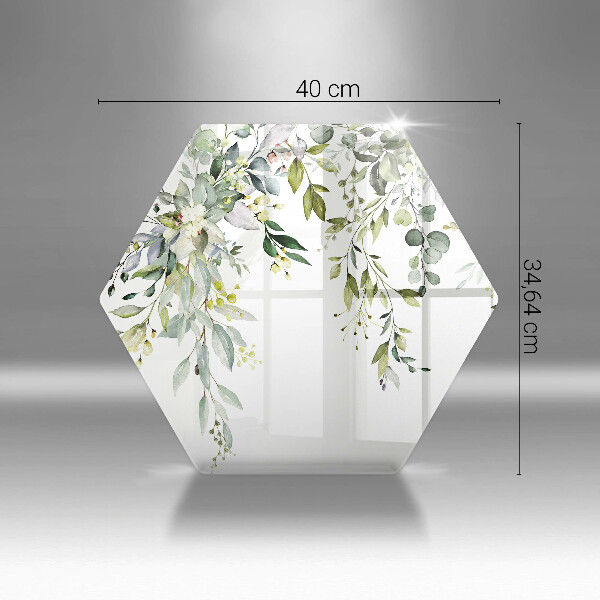 Deska szklana do kuchni Ozdobne liście i kwiaty