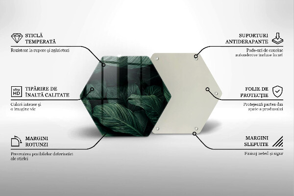 Deska szklana do kuchni Ciemne liście