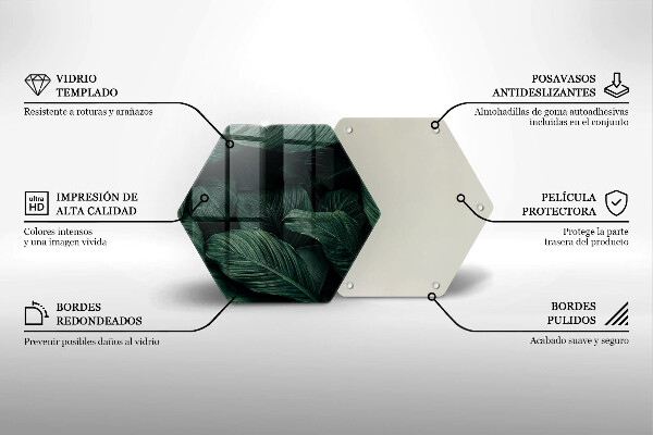 Deska szklana do kuchni Ciemne liście