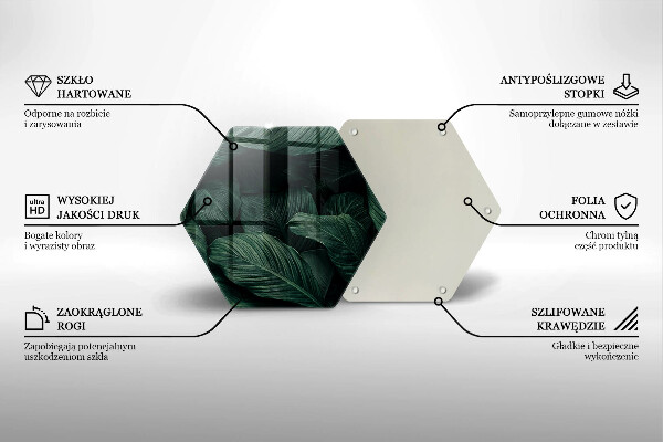 Deska szklana do kuchni Ciemne liście
