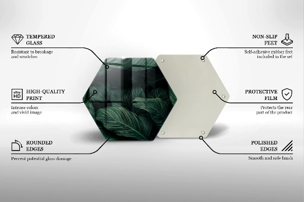 Deska szklana do kuchni Ciemne liście