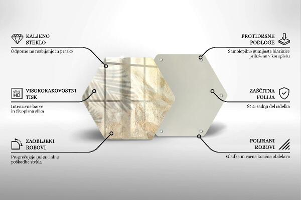 Deska szklana do kuchni Liście palmy i piasek