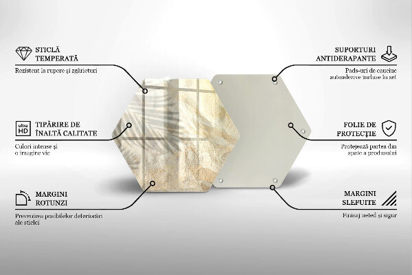 Deska szklana do kuchni Liście palmy i piasek