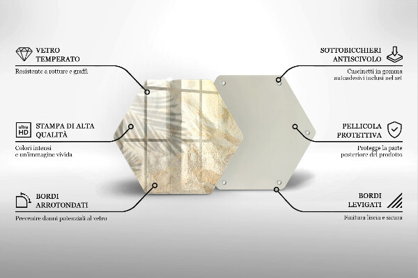Deska szklana do kuchni Liście palmy i piasek