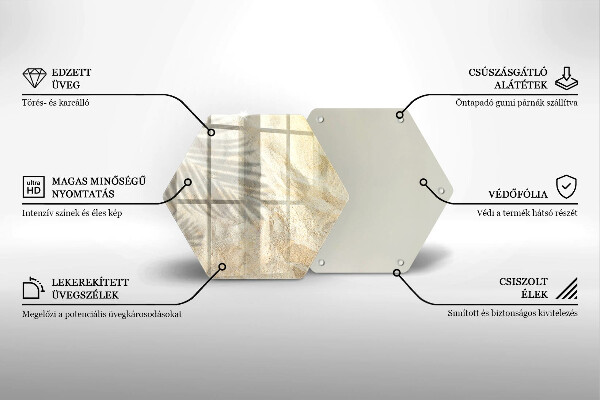 Deska szklana do kuchni Liście palmy i piasek