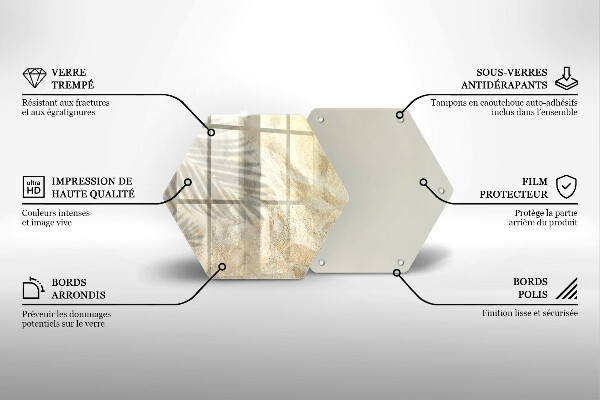 Deska szklana do kuchni Liście palmy i piasek