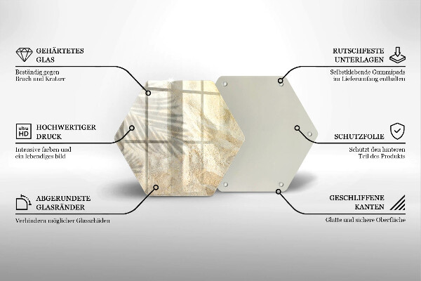 Deska szklana do kuchni Liście palmy i piasek