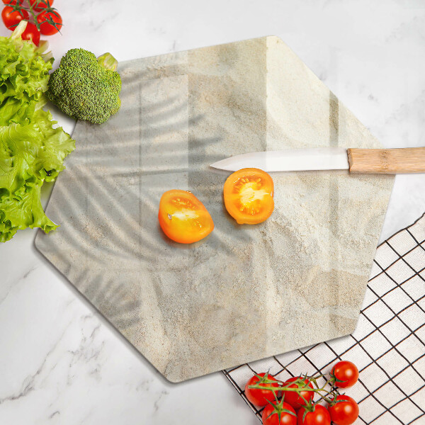 Deska szklana do kuchni Liście palmy i piasek