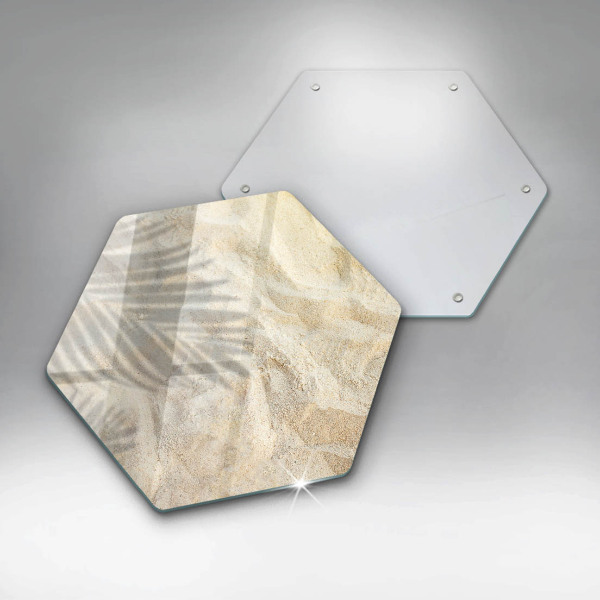 Deska szklana do kuchni Liście palmy i piasek