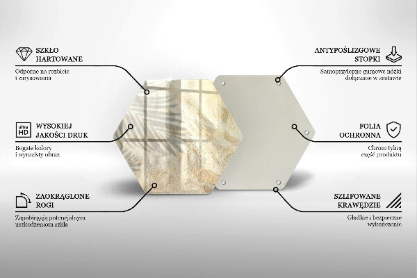Deska szklana do kuchni Liście palmy i piasek