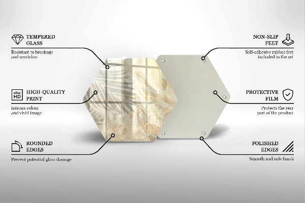 Deska szklana do kuchni Liście palmy i piasek
