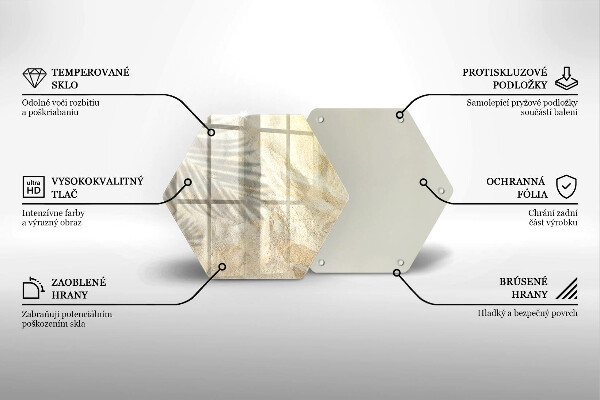 Deska szklana do kuchni Liście palmy i piasek