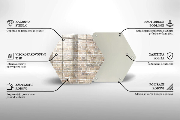 Deska szklana do kuchni Ściana jasne cegły