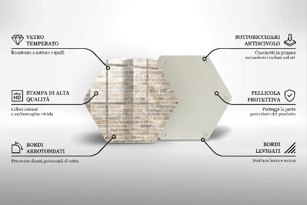 Deska szklana do kuchni Ściana jasne cegły