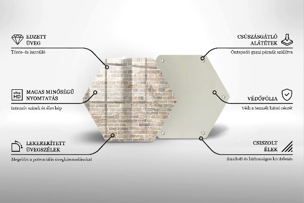 Deska szklana do kuchni Ściana jasne cegły