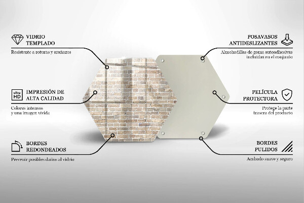 Deska szklana do kuchni Ściana jasne cegły