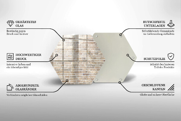 Deska szklana do kuchni Ściana jasne cegły