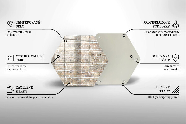Deska szklana do kuchni Ściana jasne cegły