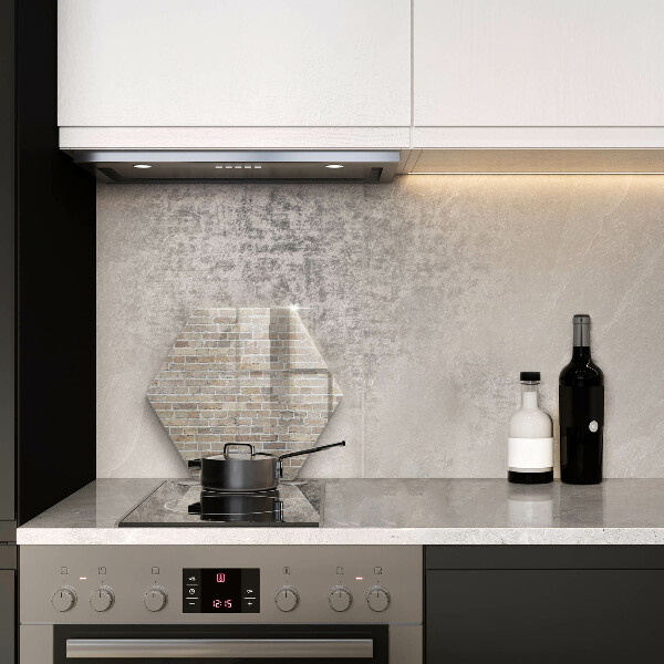 Deska szklana do kuchni Ściana jasne cegły