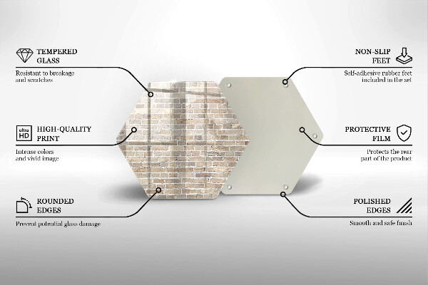 Deska szklana do kuchni Ściana jasne cegły
