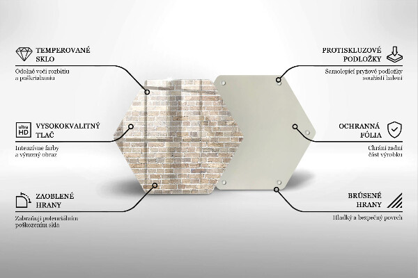 Deska szklana do kuchni Ściana jasne cegły