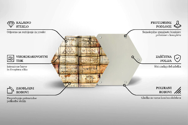 Deska szklana do kuchni Stare korki wina