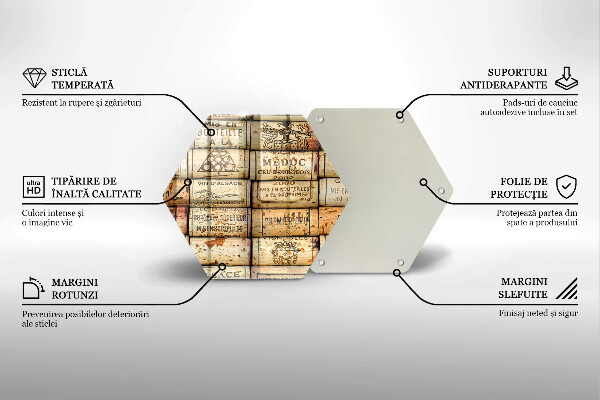 Deska szklana do kuchni Stare korki wina