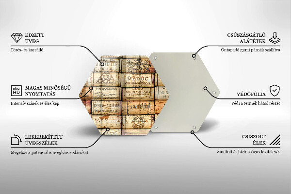 Deska szklana do kuchni Stare korki wina