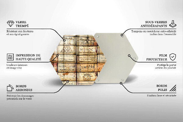 Deska szklana do kuchni Stare korki wina