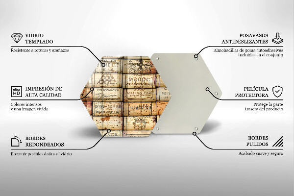 Deska szklana do kuchni Stare korki wina