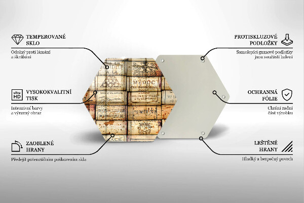 Deska szklana do kuchni Stare korki wina