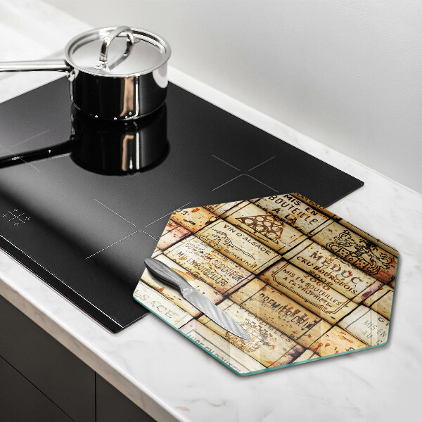 Deska szklana do kuchni Stare korki wina