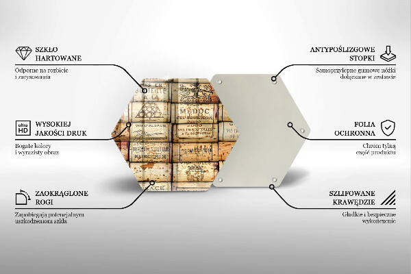 Deska szklana do kuchni Stare korki wina