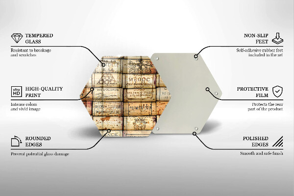 Deska szklana do kuchni Stare korki wina