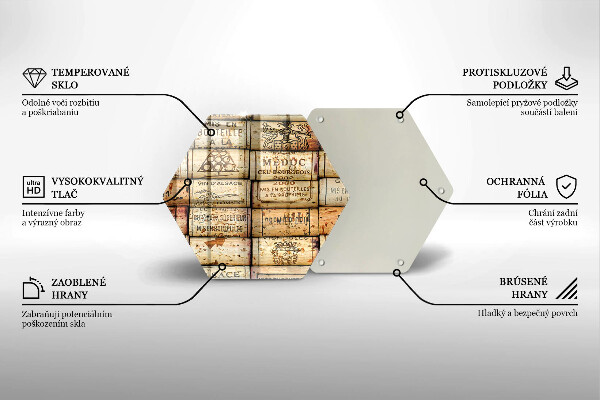 Deska szklana do kuchni Stare korki wina