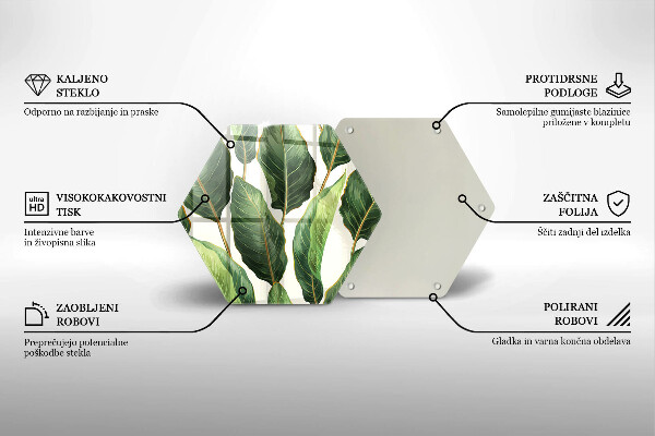 Deska szklana do kuchni Liście bananowca