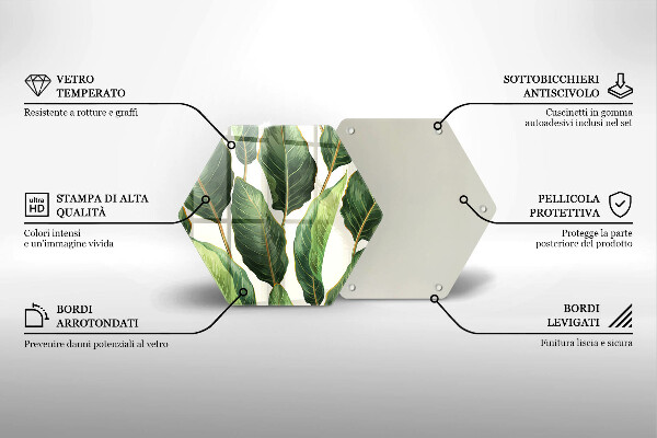Deska szklana do kuchni Liście bananowca